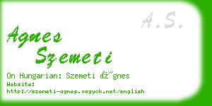 agnes szemeti business card